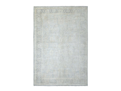 Grey 6'0" x 8'9" Oushak And Peshawar Hand knotted Wool Rug - Sku: O070253