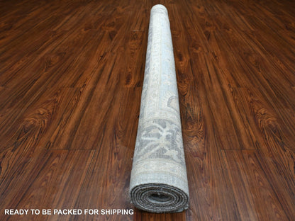 Grey 6'0" x 8'9" Oushak And Peshawar Hand knotted Wool Rug - Sku: O070253