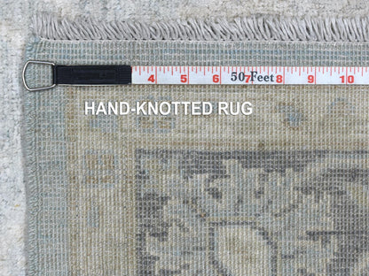 Grey 6'0" x 8'9" Oushak And Peshawar Hand knotted Wool Rug - Sku: O070253