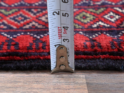 Red 2'9" x 3'10" Tribal Hand knotted Wool Rug - Sku: O0702