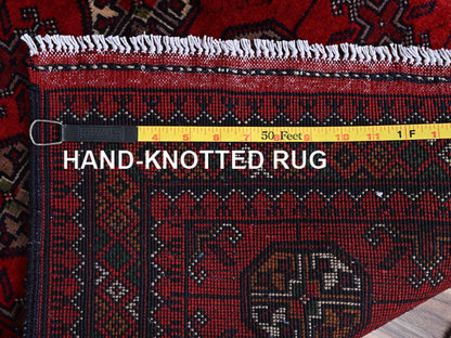 Red 2'9" x 3'10" Tribal Hand knotted Wool Rug - Sku: O0702