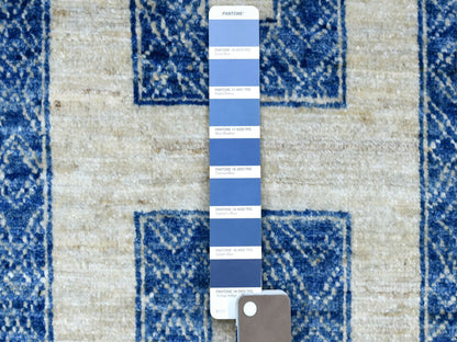 Blue 5'10" x 8'9" Oushak And Peshawar Hand knotted Wool Rug - Sku: O070310