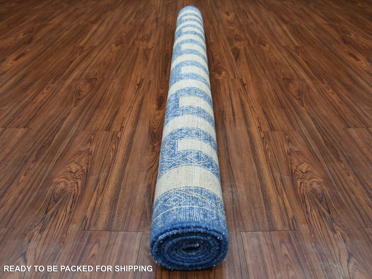 Oushak hand-knotted wool rug in Blue, 5'10" x 8'9" — SKU O070310 (view 5)