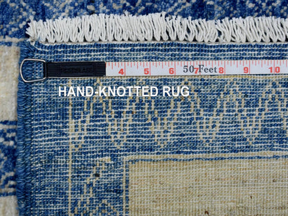 Oushak hand-knotted wool rug in Blue, 5'10" x 8'9" — SKU O070310 (view 7)
