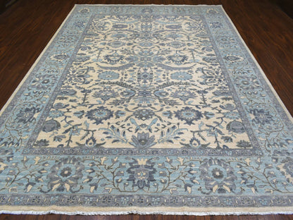 Ivory 9'0" x 11'10" Oushak And Peshawar Hand knotted Wool Rug - Sku: O070317