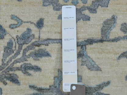 Ivory 9'0" x 11'10" Oushak And Peshawar Hand knotted Wool Rug - Sku: O070317