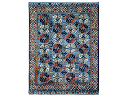 Ersari Tribal & Geometric hand-knotted wool rug in Blue, 9'8" x 12'4" — SKU O070321