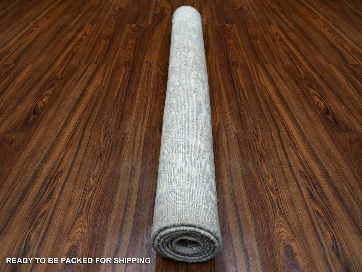 Peshawar Oushak hand-knotted wool rug in Beige, 4' x 5'3" — SKU O070383 (view 4)