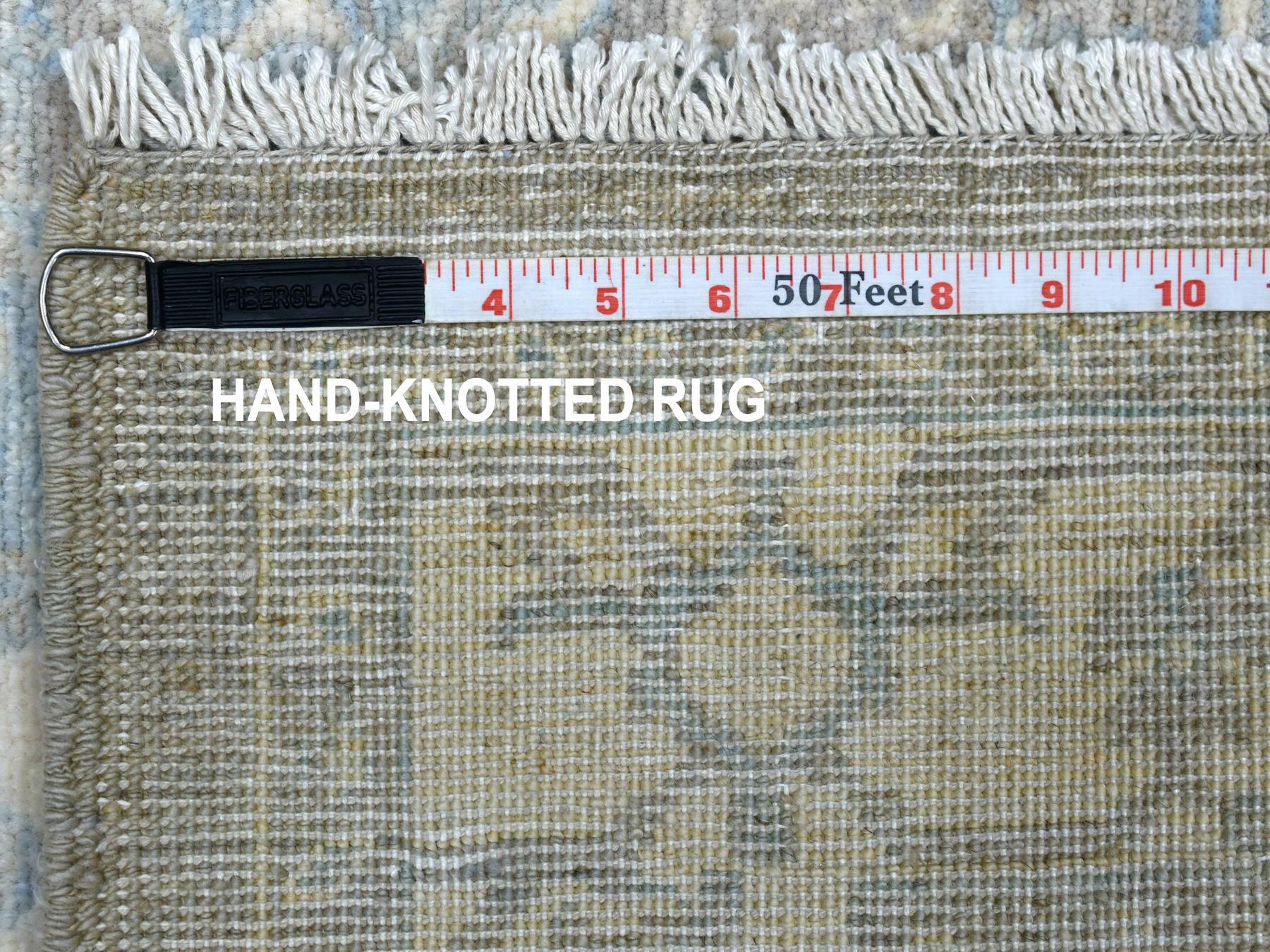 Peshawar Oushak hand-knotted wool rug in Beige, 4' x 5'3" — SKU O070383 (view 6)