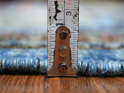 Ersari Tribal & Geometric hand-knotted wool runner in Blue, 4'1" x 9'9" — SKU O070392 (view 5)