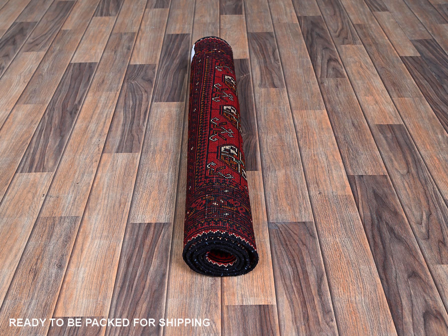 Tribal & Geometric hand-knotted wool rug in Red, 2'9" x 3'11" — SKU O0703 (view 5)