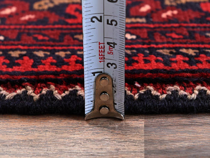 Tribal & Geometric hand-knotted wool rug in Red, 2'9" x 3'11" — SKU O0703 (view 6)