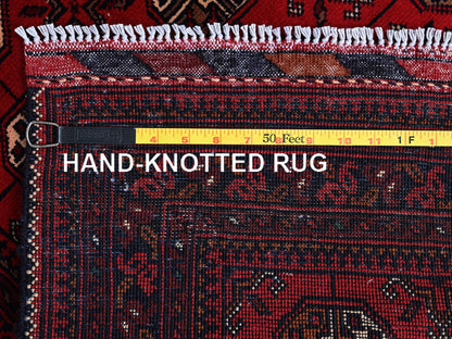 Tribal & Geometric hand-knotted wool rug in Red, 2'9" x 3'11" — SKU O0703 (view 7)