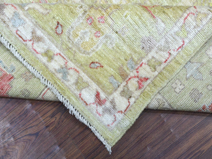Green 8'0" x 9'9" Oushak / Peshawar Hand knotted Wool Rug - Sku: O070497