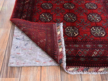 Tribal & Geometric hand-knotted wool rug in Red, 2'7" x 4' — SKU O0704 (view 3)