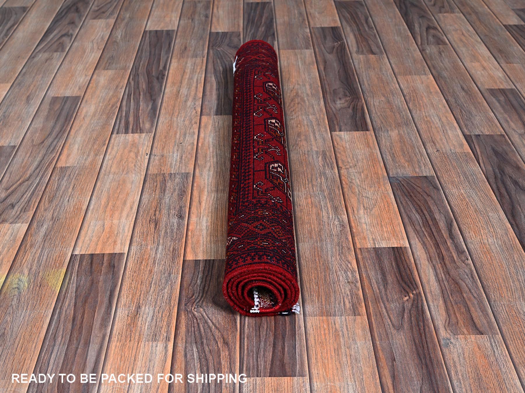 Tribal & Geometric hand-knotted wool rug in Red, 2'7" x 4' — SKU O0704 (view 5)