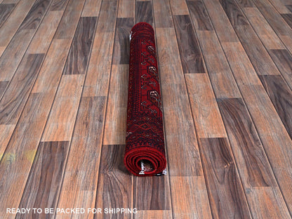 Tribal & Geometric hand-knotted wool rug in Red, 2'7" x 4' — SKU O0704 (view 5)