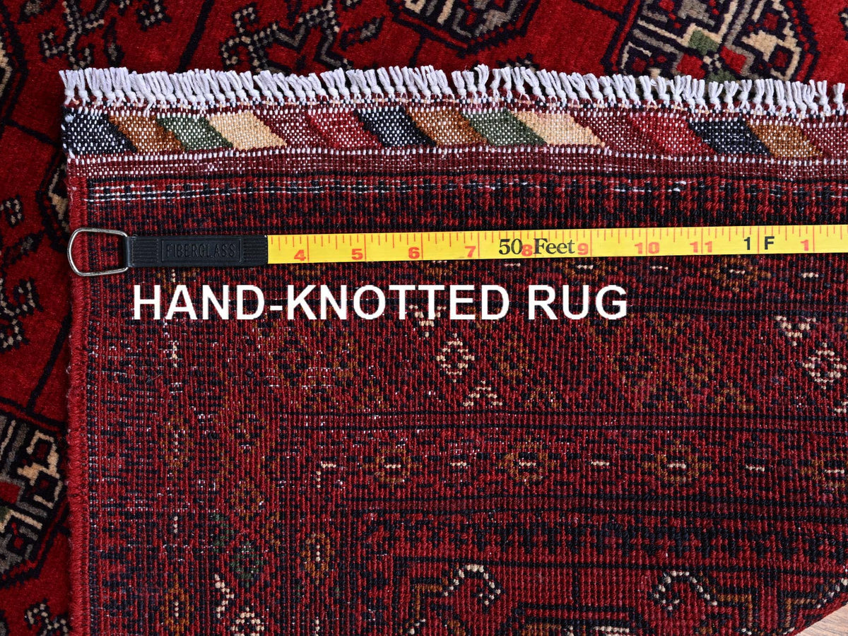 Tribal & Geometric hand-knotted wool rug in Red, 2'7" x 4' — SKU O0704 (view 7)