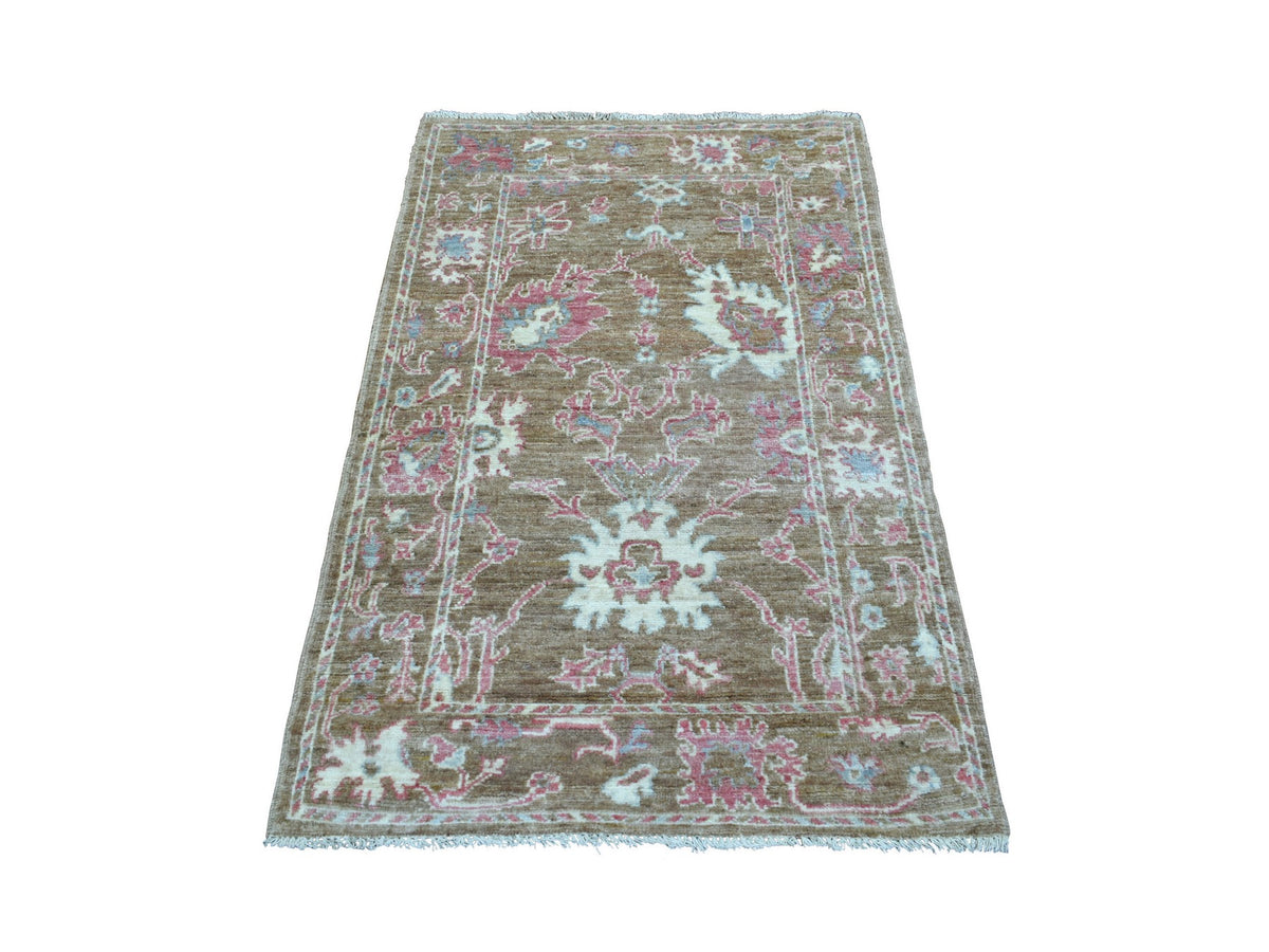 Oushak Oushak hand-knotted wool rug in Brown & Almond Brown, 3'1" x 5' — SKU O070544