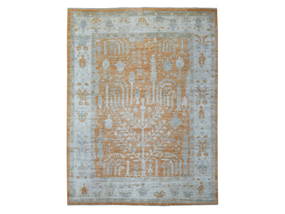 Orange 7'10" x 10'2" Oushak / Peshawar Hand knotted Wool Rug - Sku: O070575