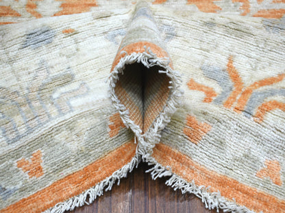 Orange 7'10" x 10'2" Oushak / Peshawar Hand knotted Wool Rug - Sku: O070575