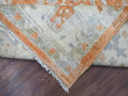 Orange 7'10" x 10'2" Oushak / Peshawar Hand knotted Wool Rug - Sku: O070575