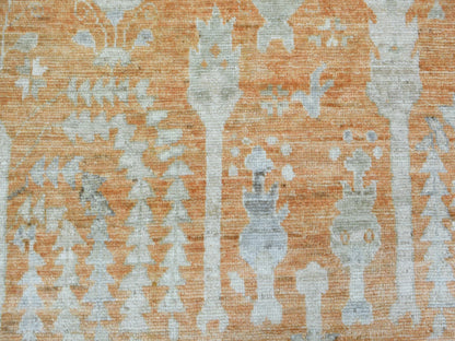 Orange 7'10" x 10'2" Oushak / Peshawar Hand knotted Wool Rug - Sku: O070575