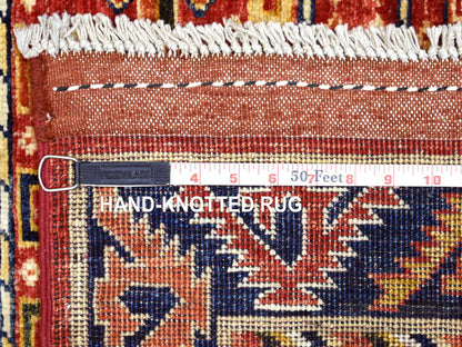 Red 2'8" x 9'7" Tribal Hand knotted Wool Rug - Sku: O070618