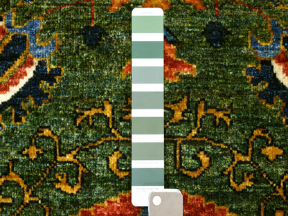 Green 2'10" x 9'9" Tribal Hand knotted Wool Rug - Sku: O070619