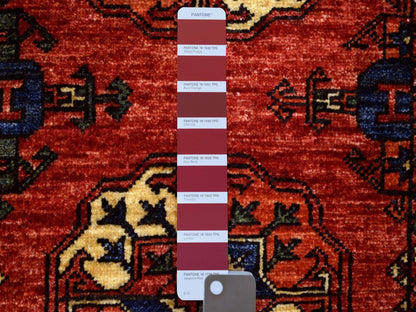Red 2'8" x 9'7" Tribal Hand knotted Wool Rug - Sku: O070620