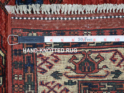 Red 2'8" x 9'7" Tribal Hand knotted Wool Rug - Sku: O070620