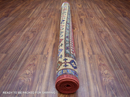 Red 5'7" x 7'7" Tribal Hand knotted Wool Rug - Sku: O070647