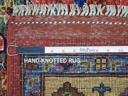 Red 5'7" x 7'7" Tribal Hand knotted Wool Rug - Sku: O070647