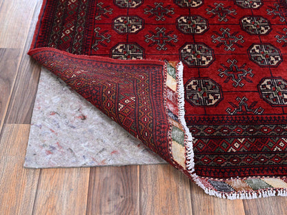 Tribal & Geometric hand-knotted wool rug in Red, 2'9" x 4'1" — SKU O0706 (view 3)