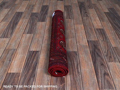 Tribal & Geometric hand-knotted wool rug in Red, 2'9" x 4'1" — SKU O0706 (view 5)