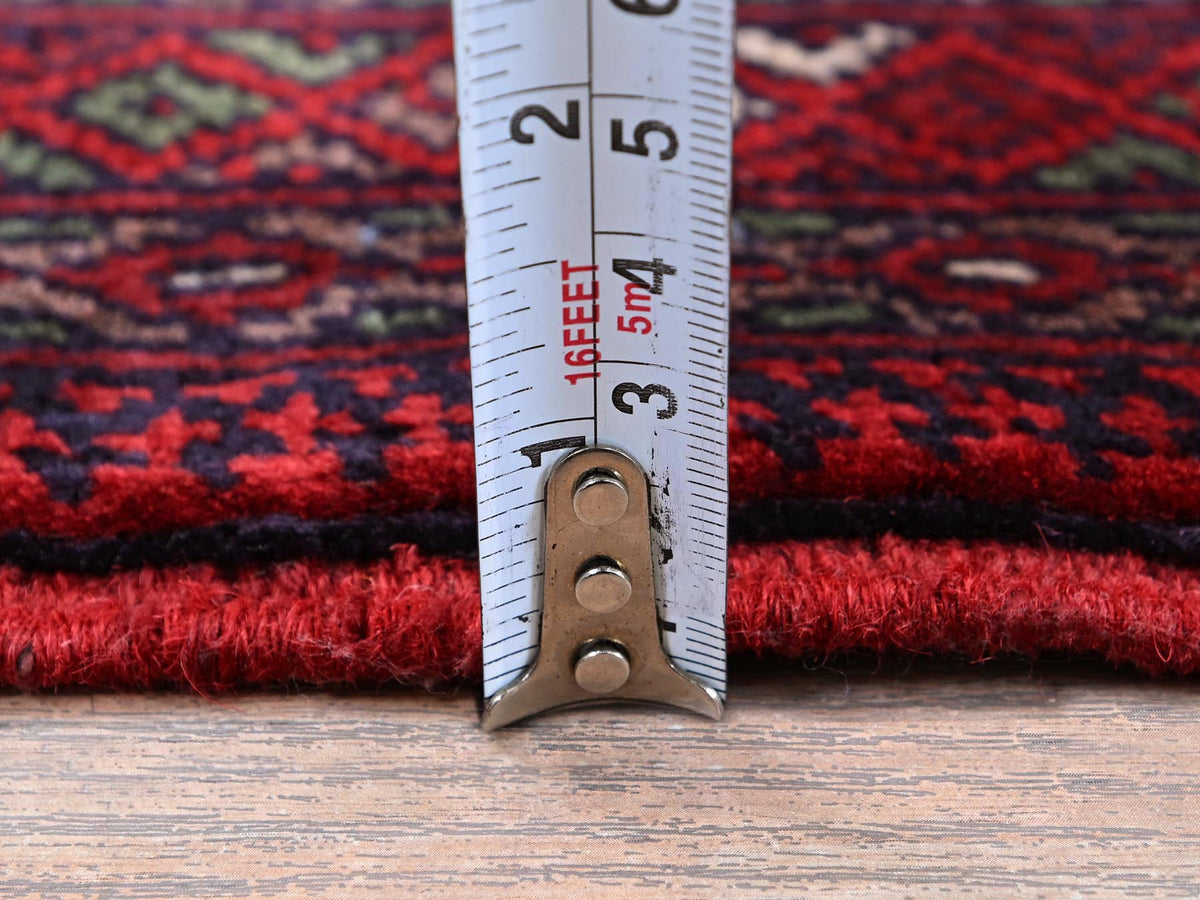 Tribal & Geometric hand-knotted wool rug in Red, 2'9" x 4'1" — SKU O0706 (view 6)