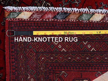 Tribal & Geometric hand-knotted wool rug in Red, 2'9" x 4'1" — SKU O0706 (view 7)