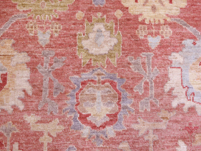 Red 12'0" x 16'0" Oushak / Peshawar Hand knotted Wool Rug - Sku: O070751