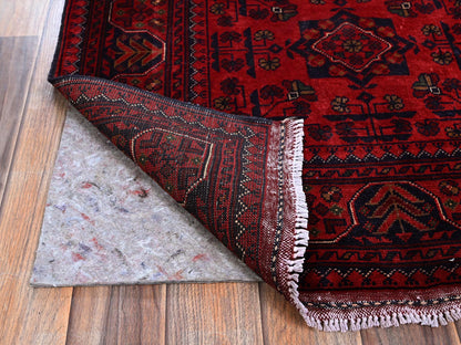 Red 2'9" x 3'10" Tribal Hand knotted Wool Rug - Sku: O0707