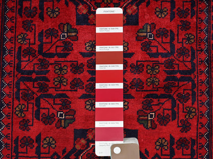 Red 2'9" x 3'10" Tribal Hand knotted Wool Rug - Sku: O0707