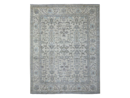 Ivory 8'1" x 10'0" Oushak And Peshawar Hand knotted Wool Rug - Sku: O070860