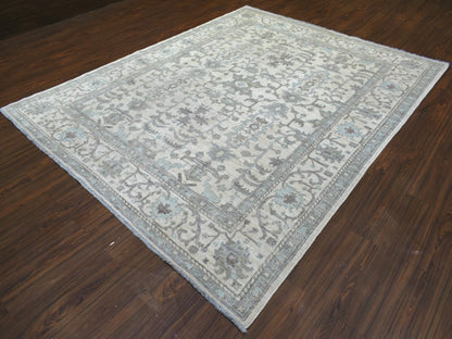 Ivory 8'1" x 10'0" Oushak And Peshawar Hand knotted Wool Rug - Sku: O070860