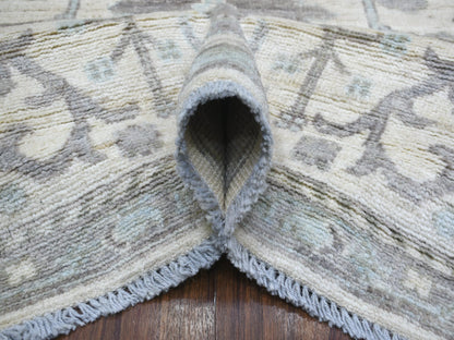 Ivory 8'1" x 10'0" Oushak And Peshawar Hand knotted Wool Rug - Sku: O070860