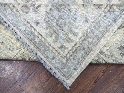 Ivory 8'1" x 10'0" Oushak And Peshawar Hand knotted Wool Rug - Sku: O070860