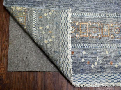 Grey 11'8" x 14'0" Tribal & Geometric Hand knotted Wool Rug - Sku: O070873