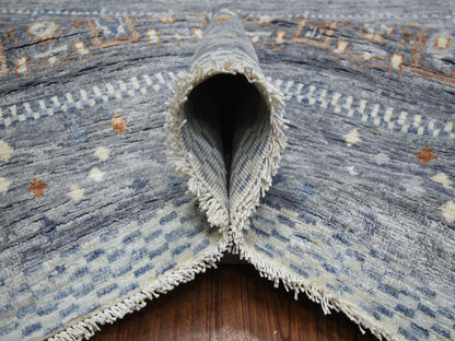 Grey 11'8" x 14'0" Tribal & Geometric Hand knotted Wool Rug - Sku: O070873