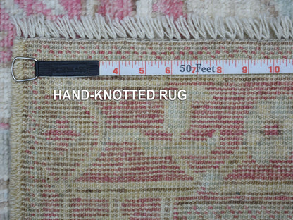 Ivory 2'9" x 12'3" Oushak And Peshawar Hand knotted Wool Rug - Sku: O070890