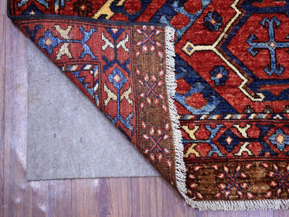 Red 4'1" x 6'0" Tribal Hand knotted Wool Rug - Sku: O070917