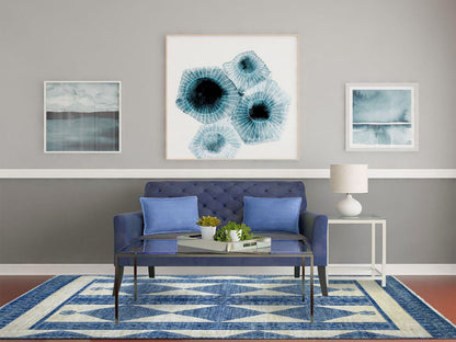 Peshawar Oushak hand-knotted wool rug in Blue, 5'10" x 8'9" — SKU O070934 (view 2)