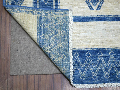Peshawar Oushak hand-knotted wool rug in Blue, 5'10" x 8'9" — SKU O070934 (view 3)